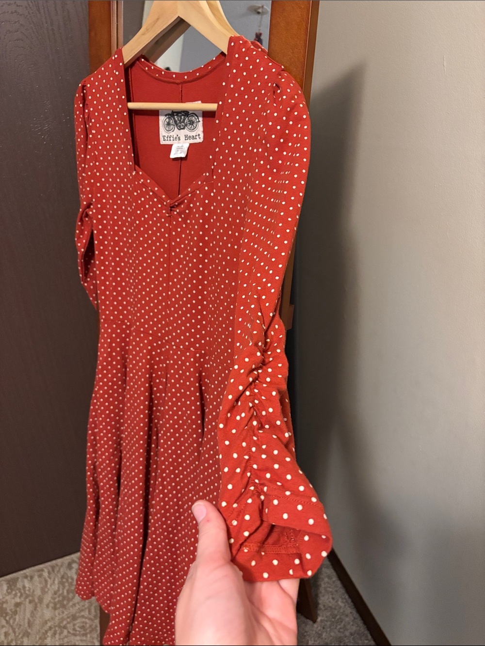 Effie’s Heart Half Sleeve Polka Dot Dress Size Small - Picture 6 of 9